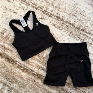 Gymshark Black seamless short set